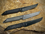 Goliath Pocket Fixed Blade, CPM-20CV Steel, Stonewash Blade. Titanium Handle, Stonewash Finish