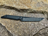 Goliath Pocket Fixed Blade, CPM-20CV Steel, DLC Black Stonewash Blade, Carbon Fiber Twill Handle
