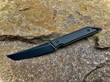 Goliath Pocket Fixed Blade, CPM-20CV Steel, DLC Black Stonewash Blade, Carbon Fiber Twill Handle