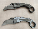 The "Tactical Toucan" Folding Karambit, Titanium, Stonewash Finish, CPM-20CV Blade Steel, Stonewash Finish
