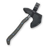 Ps2 Axe, AEB-L Steel, Unidirectional Carbon Fiber Handles, DLC Black Stonewash Finish, Blue Anodized Bolts