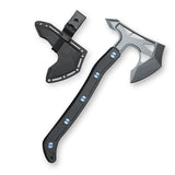 Ps2 Axe, AEB-L Steel, Unidirectional Carbon Fiber Handles, Stonewash Finish, Blue Anodized Bolts