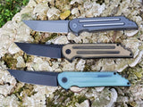 Kwaiback MK6, Titanium w/ Fullers, Beadblast Stonewash Finish, M390 Blade Steel, Beadblast Stonewash Finish