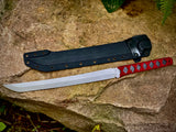 Kwaichete, 154CM Steel, Stonewash Finish, Black Stingray with Burgundy Cord-Wrap, Kydex Sheath