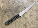 Kwaichete, 154CM Steel, Stonewash Finish, Grey Cord-Wrap over Polished Black Stingray, Kydex Sheath