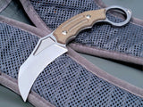 The "Tusk" Karambit Training Combo... Knife in 154CM Steel, OD Green Micarta Handle, Stonewash Finish, Kydex Sheath + Trainer in Aluminum, Blue G10 Handle, Kydex Sheath