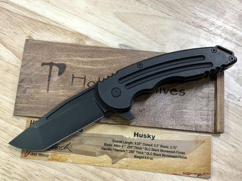 Black/Black Husky, Titanium w/ DLC Black Stonewash Finish, Nitro-V Blade Steel, DLC Black Stonewash Finish