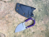Jeremiah Johnson Fixed Blade, CPM-20CV, Grey Stonewash Finish, Purple Paracord Wrap