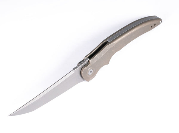Sliver, Titanium, Bronze Anodized Finish, CPM-20CV Blade Steel, Grey Stonewash Finish