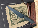 Tactical Kitchen Knives, Set of 3, Carbon Fiber Handles, PVD Black Blades