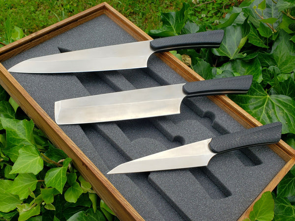 Usuba Tactical Kitchen Knife, Carbon Fiber Handle, Stonewash Finish Blade