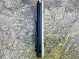 Bone Linen Radford - Titanium and Bone Linen Micarta, CPM-20CV, DLC Black Stonewash Blade